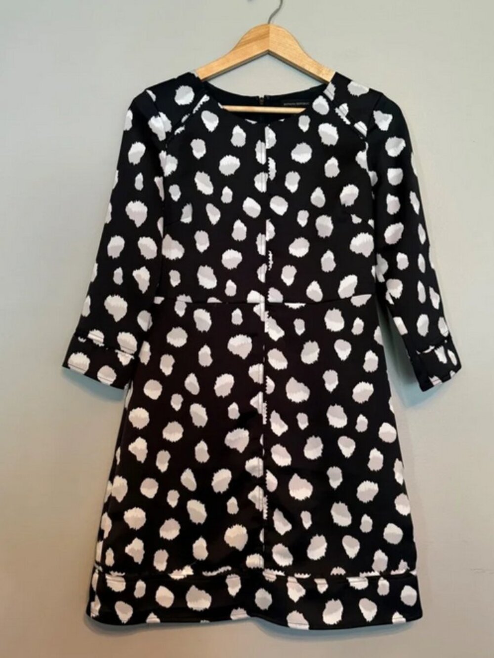 NWOT Banana Republic Womens Black White Abstract Dot Dress Sz 6